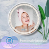 Crystal LED Round Mirror with Lights 3 Color Smart Memory Adjustable Brightness Frontlit AntiFog 20 Inch Diamond Crystal Circle Round Lighted Vanity Mirror for Bathroom Makeup Wall Mounted