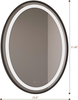 Oval Bathroom Mirror Anti-Fog 3 Colors Light, Wall Mounted Lighted Bathroom Vanity Mirror, Smart Makeup Mirror Touch Switch, Oval Lighted Mirror for Bathroom, Black, 23.6" W X 31.49" H