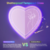 24"x24" Heart Shaped Mirror Crushed Diamond, RGBWY LED Heart Vanity Mirror with Lights, 3 Lighting Modes And 7 Static Colors, Wall Mounted LED Bathroom Mirror, Dimmable, Memory Function