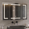 Medicine Cabinet with Mirror And LED Light, Wall Mounted Bathroom Mirror with Storage, 2 Doors Bathroom Wall Cabinet, Memory Dimmable 3 Color Temp, Adjustable Shelves, 39.4''x23.6''