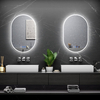 Bathroom Mirror 24"x36" LED Bathroom Mirror with Lights, Anti-Fog, Dimmable Oval Mirrors with Front Light And Backlit, Modern Farmhouse Wall Mounted Mirror for Decorative