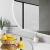Half Moon Round LED Bathroom Mirror for Wall, 36" Irregular LED Mirror with Anti-Fog, 3-Color Adjustal, Dimmable, Semi Circle Frameless Makeup Mirror for Bathroom, Explosion-Proof