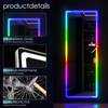 RGB Full Length Mirror With LED Lights, 63" X 22" Large Stand Up, Free Standing Floor Or Wall Mounted Hanging, Dimmable 7 Color & 7 Dynamic Lighting