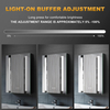 ELEGANT Bathroom Mirror Cabinet with Led Lights, Black Single Door Mirrored Bathroom Wall Cabinets with Demister Pad Dimmer Switch 2 Strip Lights 500 x 700mm