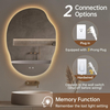 Irregular Backlit Mirror Bathroom 25 X 35 Inch, LED Mirror for Bathroom, Anti-Fog LED Bathroom Mirror with Lights, Dimmable, 3 Colors, Horizontal/Vertical