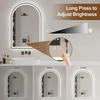 Arch Lighted Bathroom Mirror with Black Frame, Backlit And Frontlit Vanity Mirror, Wall Mounted Mirrors with 3 Color Shatterproof Arch Smart Fog-Free Mirror