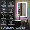 RGB LED Bathroom Mirror, 32x24 Inch Front And Backlit Lighted Vanity Mirror, Wall Mounted LED Mirror for Bathroom, Anti-Fog Dimmable 3 Colors CRI>90