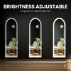 3 Color Lighting Full Body Mirror 60"x 16" Arched Floor Mirror with Lights Wall Mounted Free Standing Leaning for Home, White