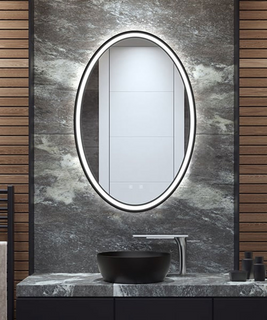 Black Frame LED Bathroom Mirror, Backlit And Frontlit,Touch Button,Stepless Dimmable Wall Mirrors with Anti-Fog, Shatter-Proof, Memory, 3 Colors, LED Mirror for Bathroom