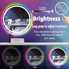 Round LED Bathroom Mirror With Front Light 3 Colors + Rainbow RGB Color Changing Backlit Round Lighted Mirror for Wall Anti Fog 30" Smart Circle Mood Light Up Mirror