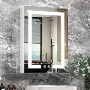 Bathroom Mirror Cabinets with Lights: Wall Mounted Bathroom Cabinets with Mirror - LED Mirror Cabinet with Anti Fog Memory Function - Adjustable Shelves, 3 Colors Dimmable Touch Sensor