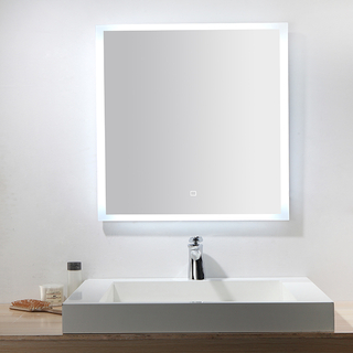 Illuminated Bathroom Wall Mirror with Cool White LED Lights, Demister Pad & Touch Switch Operation - 80cm x 60cm 18F027