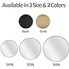 ZHUOTAI French Gold Round Mirror 24 Inch, Brushed Metal Framed Circle Wall Mirror for Bathroom Vanity, Bedroom Decor, Living Room, Entryway