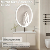 32 X 24 Inch Oval LED Bathroom Mirror Anti-Fog 3 Colors Light Dimmable Wall Mounted Lighted Bathroom Vanity Mirror Smart Makeup Mirror Touch Switch