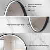 51"x27" Oval Led Mirror for Bathroom, Black Metal Framed Lighted Vanity Mirror with Lights, Anti-Fog Light Up Mirror with 3 Colors Dimmable, Frontlit, Shatterproof, Horizontal/Vertical