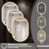 Bathroom Mirror 24"x36" LED Bathroom Mirror with Lights, Anti-Fog, Dimmable Oval Mirrors with Front Light And Backlit, Modern Farmhouse Wall Mounted Mirror for Decorative
