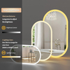 Lighted LED Bathroom Mirror: 40x20 INCH Anti-Fog Dimmable Wall Mounted Makeup Mirror with Backlit - Illuminated 3 Colors Vanity Mirrors with Demister Pad Smart Touch Switch Memory
