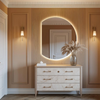 Frameless LED Mirror for Bathroom 3 Color Dimmable Bathroom Wall Mirror Anti-Fog Smart Vanity Mirror Smart Touch Button 100cm (Color : Under Cut, Size : 70 * 63CM)