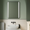 Left and Right Frontlit Mirror with Black Frame, Smart Led Vanity Mirrors, Dimmable, Anti-Fog, Memory, Tempered Glass, Horizontal/Vertical