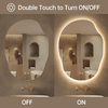Irregular Backlit Mirror Bathroom 25 X 35 Inch, LED Mirror for Bathroom, Anti-Fog LED Bathroom Mirror with Lights, Dimmable, 3 Colors, Horizontal/Vertical