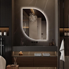 LED Bathroom Mirror with Lights, 36x28 Inch Leaf LED Backlit Mirror Irregular, Anti-Fog, Dimmable Light, Asymmetrical Vanity Mirror for Makeup, Room Decor for Bedroom Horizontal/Vertical