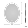Oval LED Bathroom Mirror with Frontlit And Backlit, Touch Button,Stepless Dimmable Wall Mirrors with Anti-Fog, Shatter-Proof, Memory, 3 Colors, LED Mirror for Bathroom