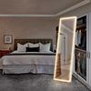 64"x 21" Full Length Mirror with LED Lights Floor Stand Free Standing Leaning Led Fulll Body Mirror, White