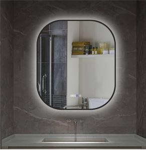 Led Mirror for Bathroom Lighted Vanity Mirror for Bathroom with Dimmable Lights, Led Wall Mirror, Anti Fog Bathroom Mirror, Black Painting Frame Bathroom Mirror
