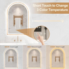 Arched LED Bathroom Mirror 24"x36", Orange Gold Bathroom Mirror with Lights-Anti-Fog, Dimmable-LED Mirror for Bathroom,3 Colors
