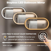 51"x27" Oval Led Mirror for Bathroom, Black Metal Framed Lighted Vanity Mirror with Lights, Anti-Fog Light Up Mirror with 3 Colors Dimmable, Frontlit, Shatterproof, Horizontal/Vertical