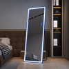 RGB Full Length Mirror With LED Lights, 63" X 22" Large Stand Up, Free Standing Floor Or Wall Mounted Hanging, Dimmable 7 Color & 7 Dynamic Lighting
