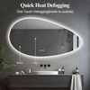 Teardrop-shaped LED Bathroom Mirror with Lights, 28x51, Backlit-Mirror for Wall Mounted, Bathroom Vanity Mirrors with Memory, Dimmable, 3 Colors, Anti-Fog, IP65 Waterproof