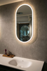 BRILLANCE Acrylic Framed Oval Mirror W/ Led Light & Demister