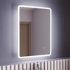 Halo Bathroom Mirror, Round Corner Rectangular LED Mirror, Anti-Fog, Dimmable, Backlit + Front Lit, Lighted Vanity Mirror, Memory Function, Tempered Glass
