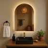 Arch Lighted Bathroom Mirror, Backlit Vanity Bathroom Mirror with Lights, Wall Mounted Mirrors with 3 Color Shatterproof Arch Smart Fog-Free Mirror