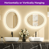 Gold Frame LED Bathroom Mirror, Backlit and Frontlit,Touch Button,Stepless Dimmable Wall Mirrors with Anti-Fog, Shatter-Proof, Memory, 3 Colors, LED Mirror for Bathroom