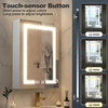 Bathroom Mirror Cabinets with Lights: Wall Mounted Bathroom Cabinets with Mirror - LED Mirror Cabinet with Anti Fog Memory Function - Adjustable Shelves, 3 Colors Dimmable Touch Sensor