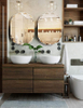 ZHUOTAI Frameless Scalloped Wall Mirror for Bathroom - Rectangle Beveled Edge Frameless Rectangle Bathroom Mirror for Wall