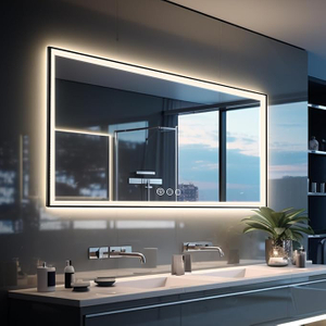 ZHUOTAI Black Framed LED Bathroom Mirror with Lights, Anti-Fog Smart Mirror Bathroom, Dimmable Lighted Bathroom Vanity Mirror, 8 RGB Colors, Horizontal/Vertical (RGB Backlit + Front Light)