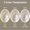 32 X 24 Inch Oval LED Bathroom Mirror Anti-Fog 3 Colors Light Dimmable Wall Mounted Lighted Bathroom Vanity Mirror Smart Makeup Mirror Touch Switch