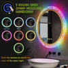 24 Inch RGB Bathroom Mirror, LED Round Backlit Vanity Mirror Dimmable, Anti-Fog, Adjustable Brightness, Wall Mounted Dimmable Vanity Mirror, Lighted Bathroom Mirror
