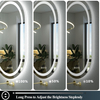 24x36 OblongLighted Bathroom Mirror, LED Bathroom Mirror with Lights, Oval LED Mirror for Bathroom, Anti-Fog, Shatter-Proof, Dimmable, Memory, 3 Colors (Front Lights + Backlit)