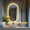 Lighted LED Bathroom Mirror: 40x20 INCH Anti-Fog Dimmable Wall Mounted Makeup Mirror with Backlit - Illuminated 3 Colors Vanity Mirrors with Demister Pad Smart Touch Switch Memory