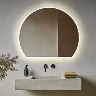 Frameless LED Mirror for Bathroom 3 Color Dimmable Bathroom Wall Mirror Anti-Fog Smart Vanity Mirror Smart Touch Button 100cm (Color : Under Cut, Size : 70 * 63CM)