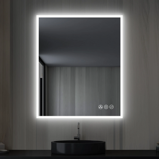 Halo Bathroom Mirror, Anti-Fog, Dimmable, Backlit + Front Lit, Lighted Vanity Mirror, Memory Function, Tempered Glass