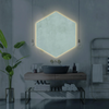 Backlit Hexagonal Bathroom Mirror, LED Illuminated Wall Mounted Vanity Mirror, Bathroom Mirror with Smart Touch Buttons, 3-Colour Dimmable, Smart Demist
