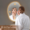 Irregular Backlit Mirror Bathroom 25 X 35 Inch, LED Mirror for Bathroom, Anti-Fog LED Bathroom Mirror with Lights, Dimmable, 3 Colors, Horizontal/Vertical