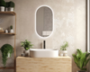 Oval LED Bathroom Mirror, Lighted Wall Mounted Vanity Mirror, Anti-Fog IP65 Waterproof Smart Mirror, Memory Function,3000-6000K(Horizontal Or Vertical)