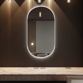 Oval LED Bathroom Mirror, Lighted Wall Mounted Vanity Mirror, Anti-Fog IP65 Waterproof Smart Mirror, Memory Function,3000-6000K(Horizontal Or Vertical)
