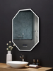 Frontlit Octagon Bathroom Mirror, LED Illuminated Wall Mounted Vanity Mirror, Bathroom Mirror with Smart Touch Buttons, 3-Colour Dimmable, Smart Demist